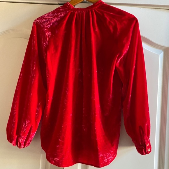 Anthropologie Pilcro Red Puff Sleeve Button down Shirt Small - Picture 7 of 7